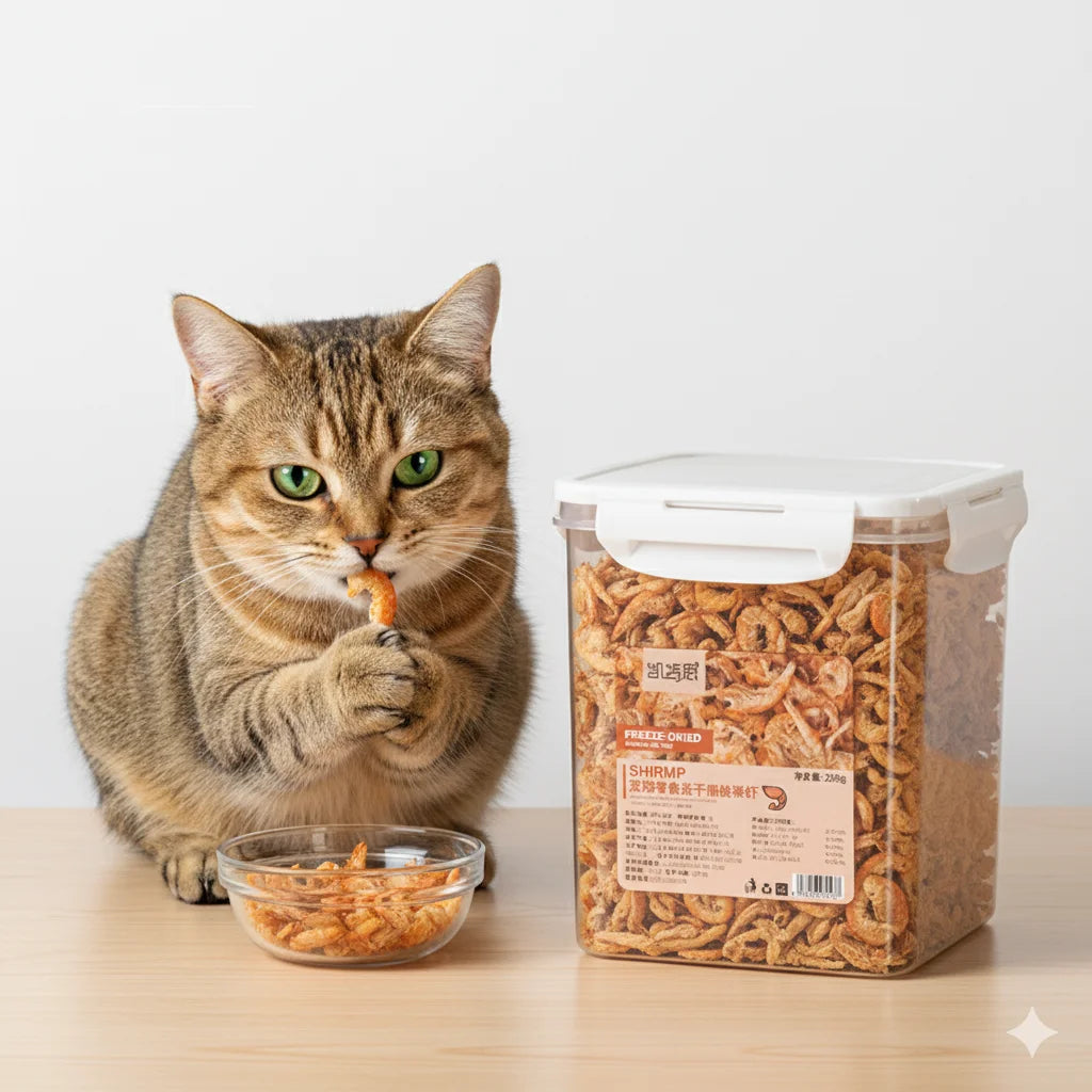Premium Freeze-Dried Krill Cat Treats - Healthy & Nutritious Snacks for Cats Dental Health