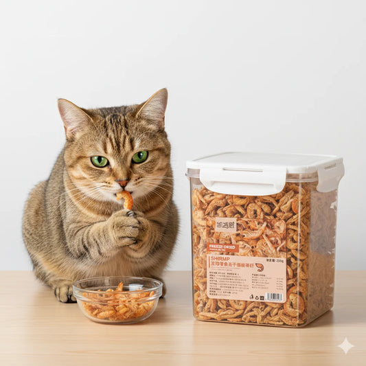 Premium Freeze-Dried Krill Cat Treats - Healthy & Nutritious Snacks for Cats Dental Health