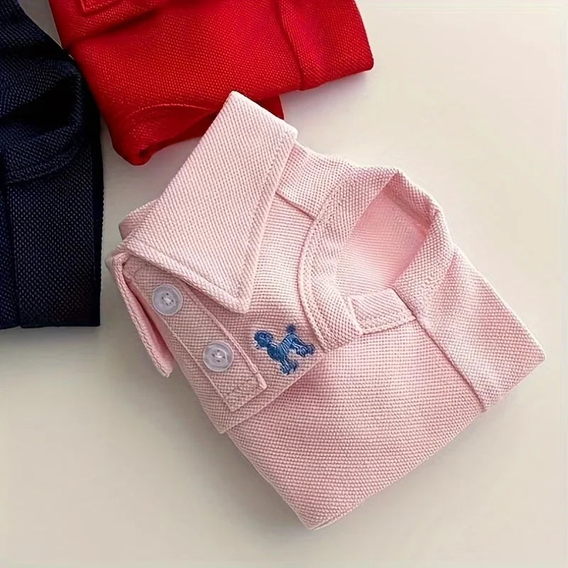 Dog Polo Shirt, Embroidered Pet T-Shirt for Small Dogs