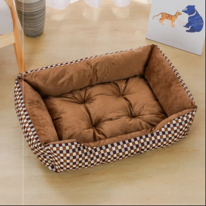 Square Dogs Bed, Plush Calming Sofa Bed. Soft Cushion for Small & Medium Cats/Dogs