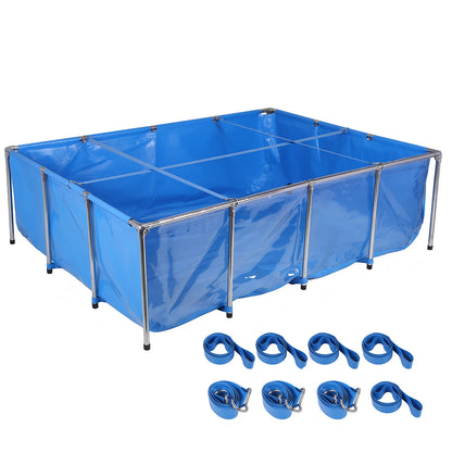 880Gallon Rectangular Goldfish Tank with Transparent Viewing Panel 400LBS Capacity with Drain Valve for Koi/Goldfish Breeding