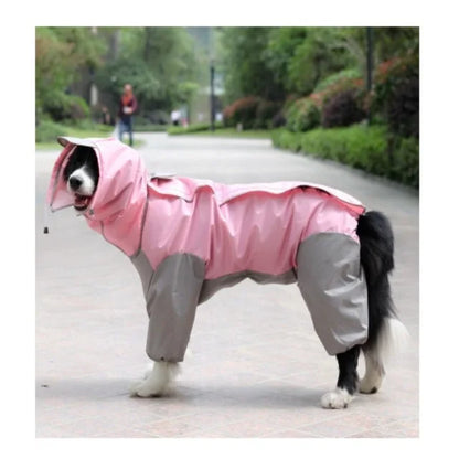 Waterproof Raincoat For Dogs. Suits, Dot Rain Cape For Medium/Big Dogs. Hooded Jacket/Poncho. Pet Rain Coat