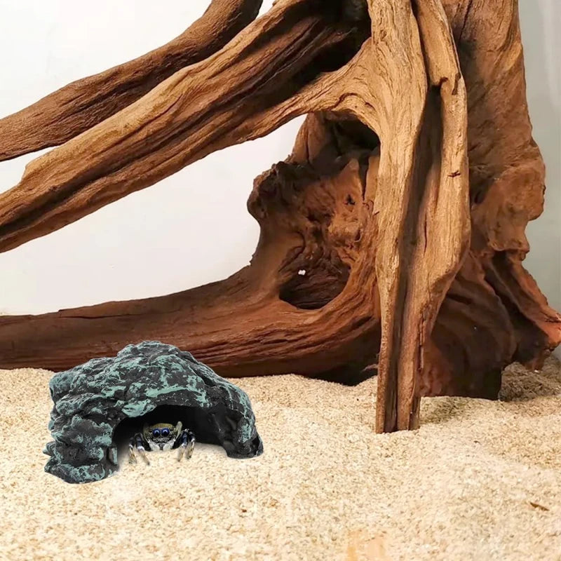Realistic Resin Reptile Rock. Spider Hide Shelter. For Lizards,Snakes. Geckos & Spiders