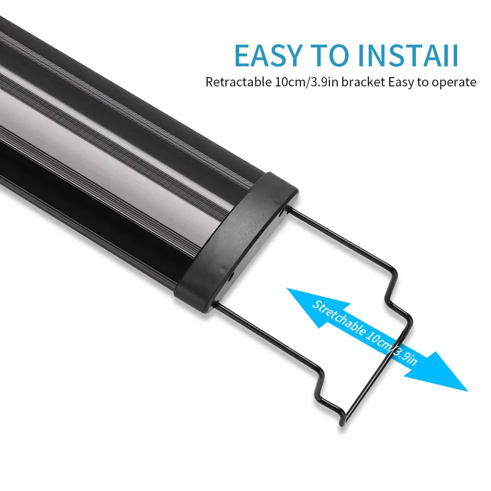Aquarium LED Light. Super Slim Fish Tank Aquatic Plant Grow Lighting. Waterproof, Bright Clip Lamp RGB LED 31-120cm for Fish Tank