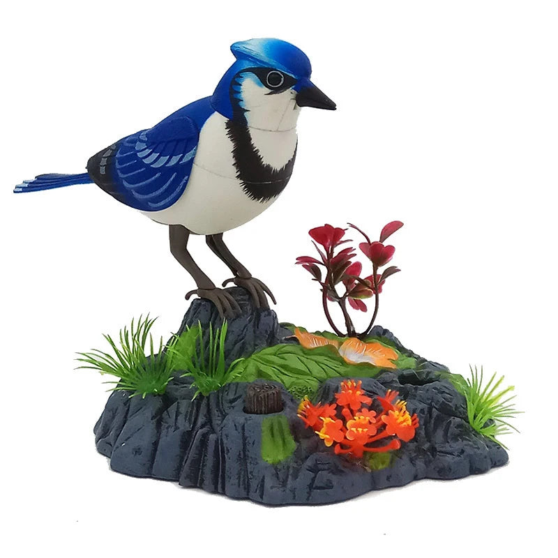 Sound Voice Control, Electric Bird Toy. Electric Simulation Induction Bird Cage toy.