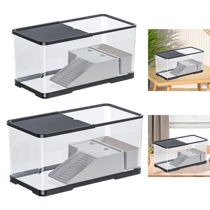 Turtle Tank/ Aquarium with Cover & Basking. Reptile Habitat for Frog, Snake, Amphibians and Small Reptile Leopard