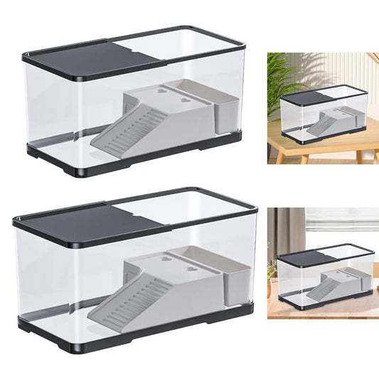 Turtle Tank/ Aquarium with Cover & Basking. Reptile Habitat for Frog, Snake, Amphibians and Small Reptile Leopard