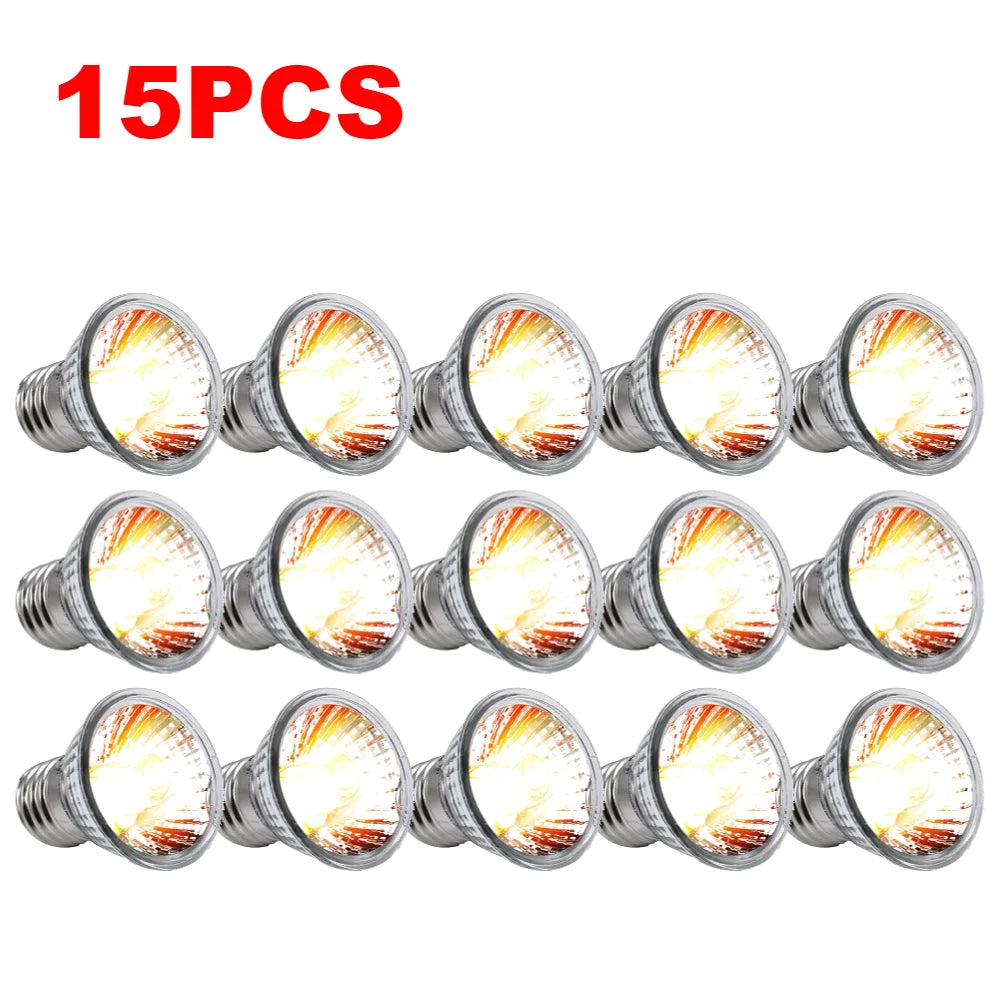 5/10/15/20PC 25W Reptile Heating Light Bulb. Full Spectrum Basking UV Lamp for Turtle, Snake, Lizard & Amphibians Temperature Control