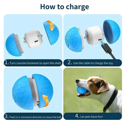 Smart Dog Interactive Toy Ball. Electronic Pet Toy Ball. USB Automatic Bouncing Rolling Toy With RGB Lights.