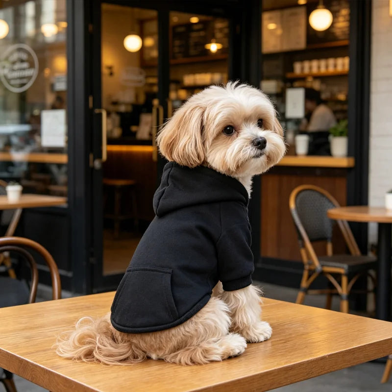 Dog Hoodies for Small Dogs, Spring, Autumn Clothes. Solid Color Sweatshirts with Pocket. Pet Pullover Coat. Puppy/Cat Sport Costume
