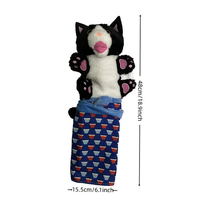 Interactive Cat Wrestling Puppet Toy with Poseable Limbs, Plush Stuffed Animal for Indoor Play. Durable & Safe cat/dog toy