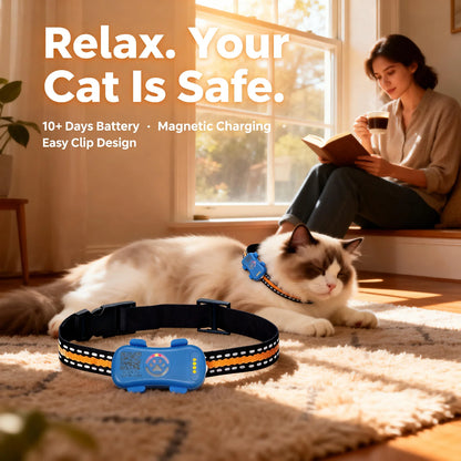 4G GPS Cat and Dog Tracker. Global Real-Time Pet Locator with SIM, WiFi Home Mode, Geo-Fence Alert, Lost Pet Finder, 10+ Days Battery