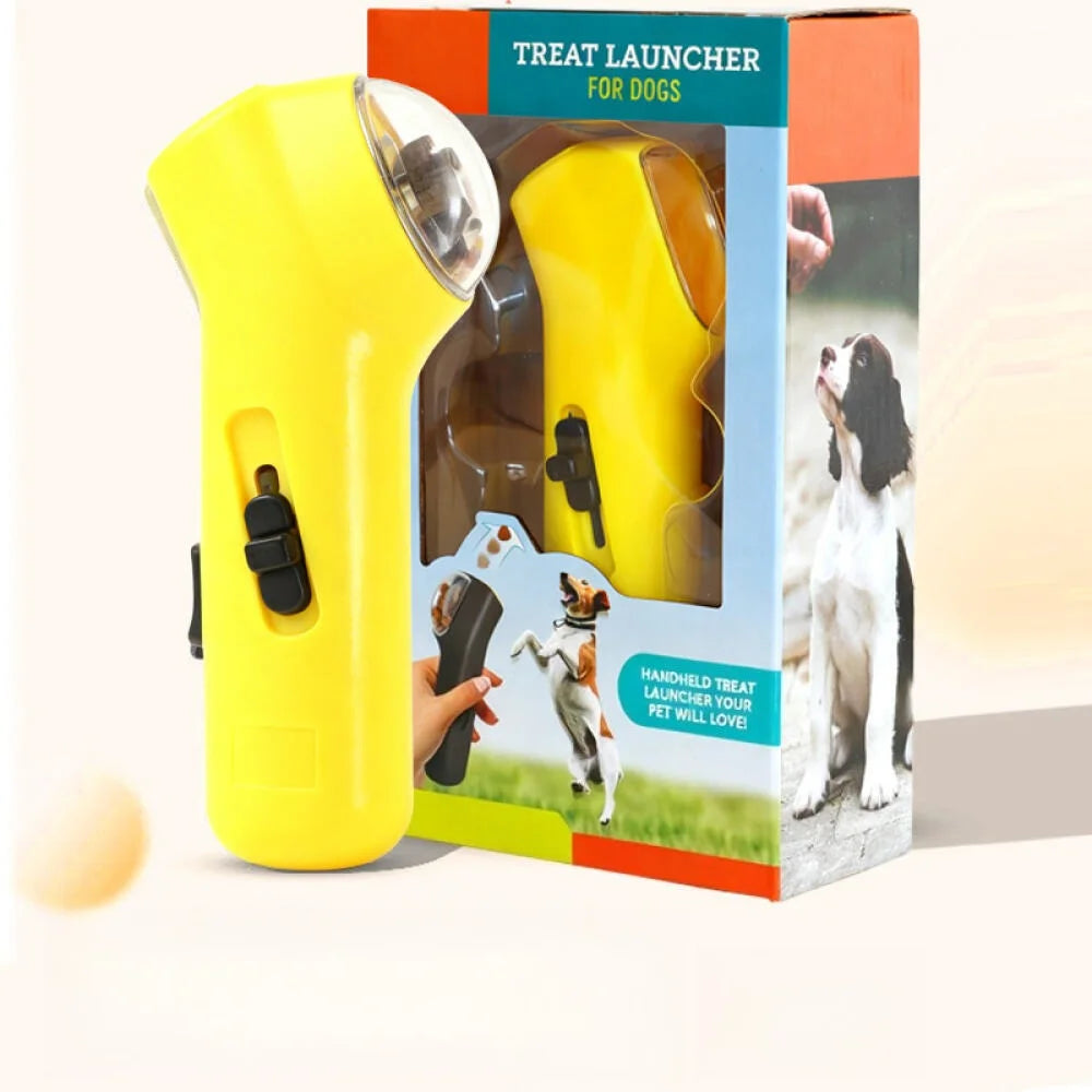 Pet Treat Launcher Feeder, Interactive Food Shooter Toy for Dogs/Cats. Outdoor Training Play