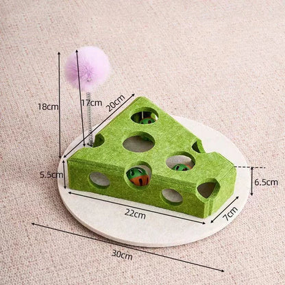 Pet Cat Puzzle Maze Holes. Felt Box With Bell Ball. Kitten Playing Toys Interactive.