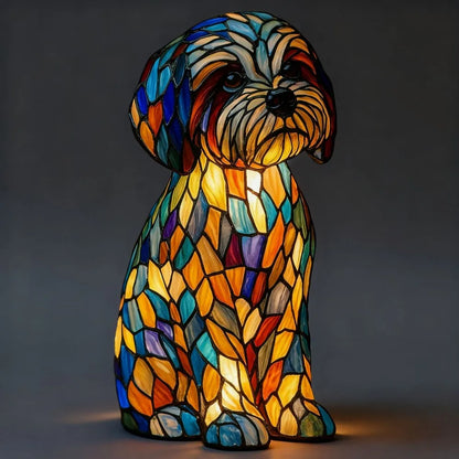 LED Night Light Glowing Dog. Series Artistic Animal Statue. French Bulldog, Labrador Retriever, Golden Retriever. Resin Ornaments
