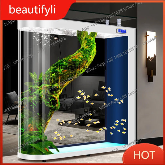 A139 Fish tank living room, floor partition glass aquarium. Household medium and large screen self-circulation free water change