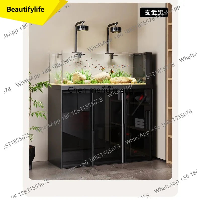 M07 new native stream bottom filter fish tank, landscaping, full set of aquatic plants, ultra-white glass ecological aquarium