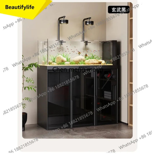 M07 new native stream bottom filter fish tank, landscaping, full set of aquatic plants, ultra-white glass ecological aquarium