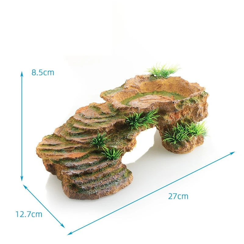 Reptile Hideout Cave. Simulation Tree Trunk Bark Habitat. Decor for Fish Tank Aquarium, Spider, Snake, Tortoise and Lizard Terrarium
