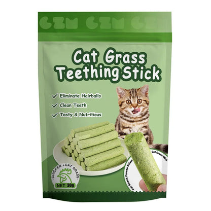 Cat Grass Stick Treats. Hairball Remover, Digestive Supplement for Cats. Mild Hair Removal Catnip Snack. Bite Resistant Chews