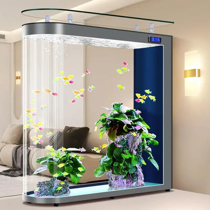 A139 Fish tank living room, floor partition glass aquarium. Household medium and large screen self-circulation free water change