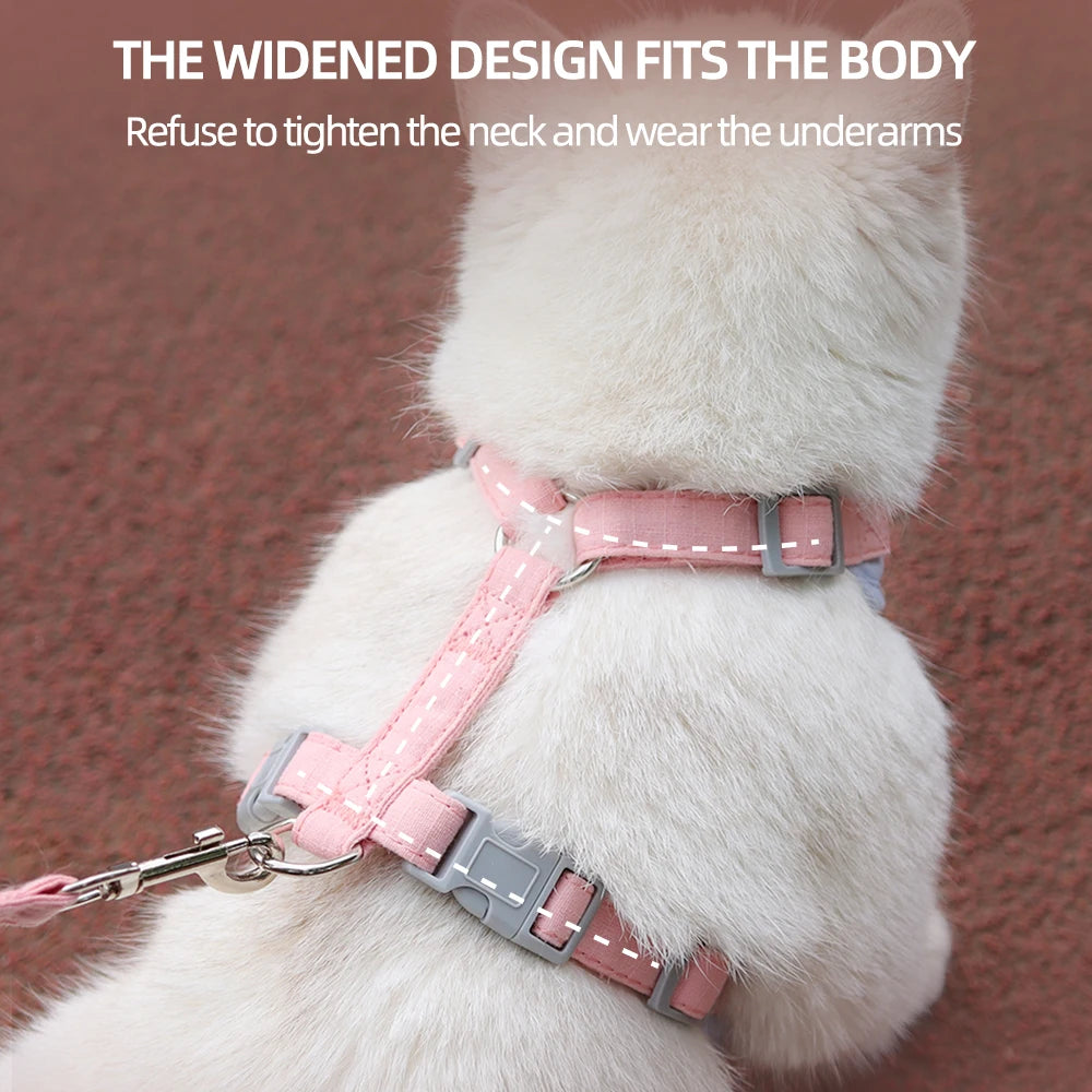 Cat/Puppy Outdoor Walking Supplies. Fashion Pet Harness and Leash Set for Small Dogs/Cats. Breathable, Durable Kitten Harnesses