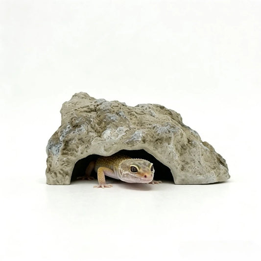 Reptile Rock Hide, Cave Habitat Decor. Shedding Aid, Basking Platform for Turtles, Gecko, Lizard, Snake.Terrarium Landscape Natural