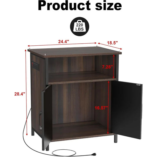 Terrarium Stand with Integrated Accessories. Storage and Built-in Power Outlets Designed for 24W x 18D Reptile Terrarium