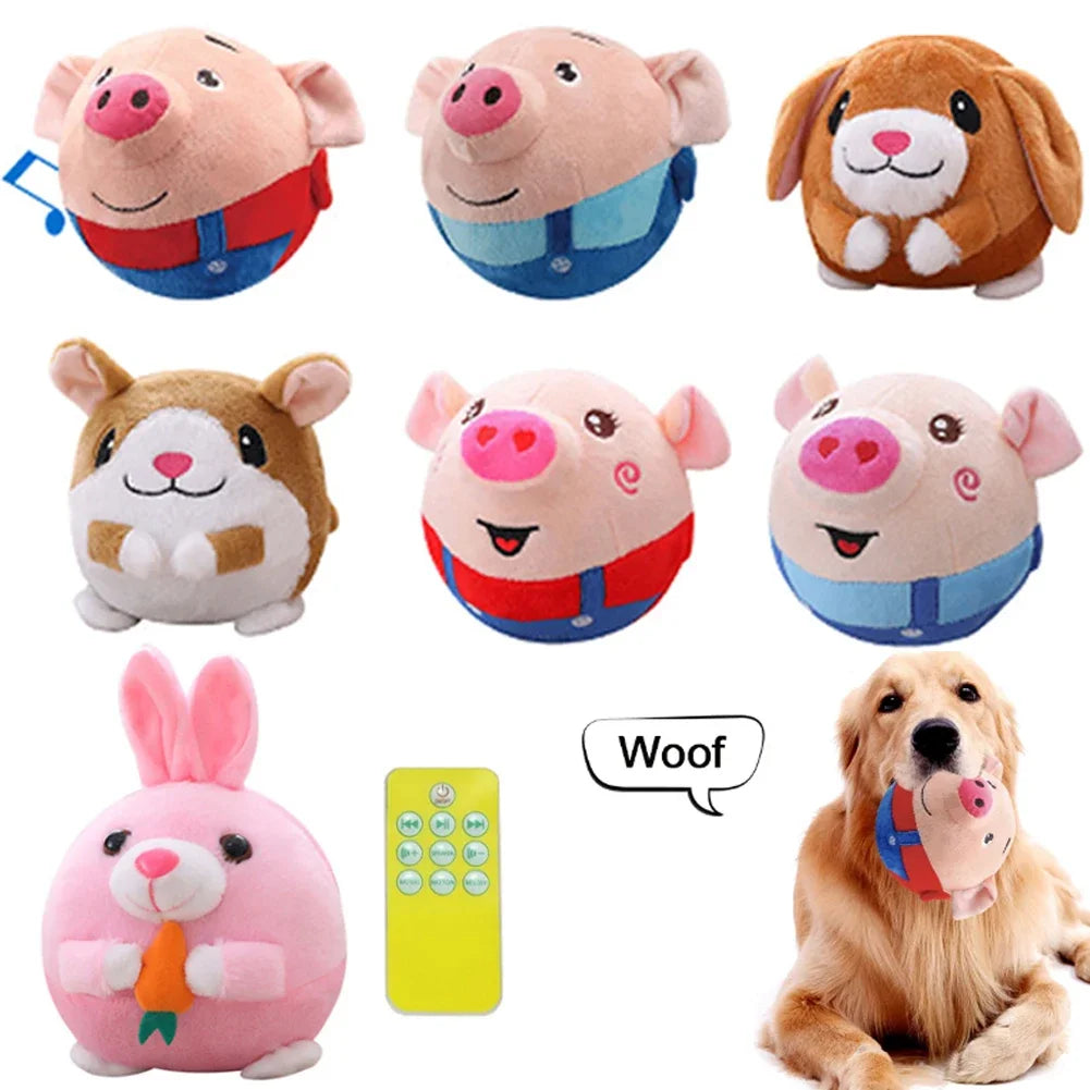 Electronic Pet Dog Toy Ball. Pet Bouncing Ball, Music Vibration, Bite Puppy Ball, Interactive Dog Chewing Moving Plush Doll Toy