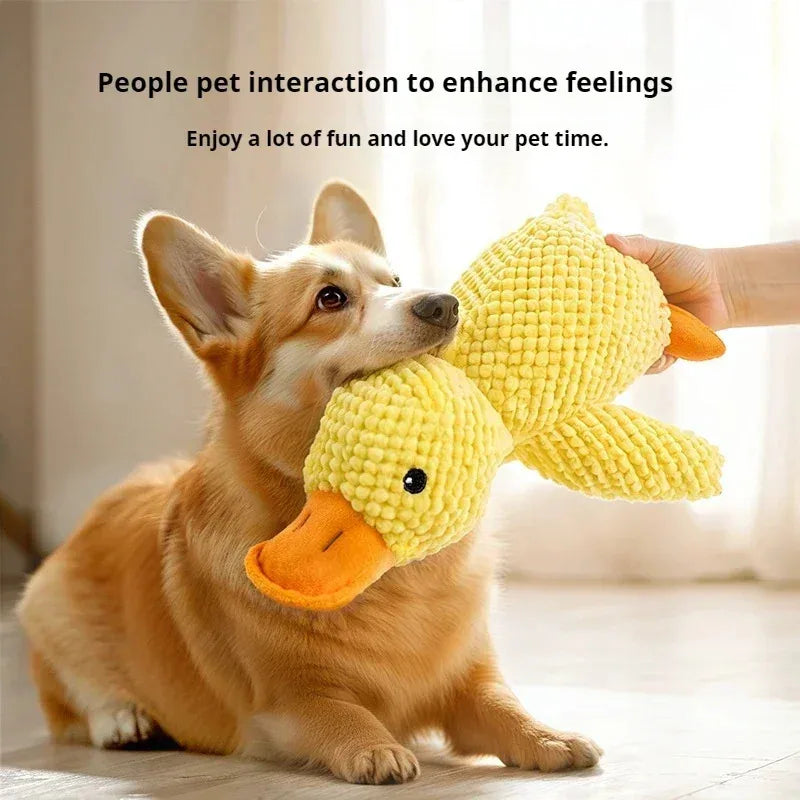 Pet Plush Toy. Calming Duck Companion. Sleeping Duck Toys. Chew Toy. Durable, Squeaky for Puppy Pet Teeth Cleaning, Chew Pet Toy