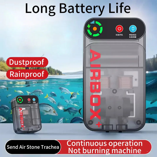 Aquarium Air Pump. Small Oxygen Pump, Lithium Battery, Magnetic Charging. Household, Outdoor. Waterproof & Portable. Silent