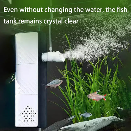 Silent Fish Tank Filters Water Purification Cycle. Three-In-One Built-In Small Aquarium Filtration System Oxygen Pump 25W