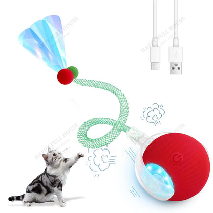 Cat Toys, Interactive with 3 Play Modes, Automatic Cat Toys, Electric Moving Ball for Indoor Bored Kitten & Adult Cats