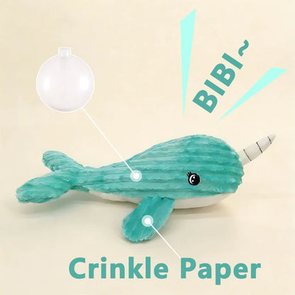 Cute Animal Safe Dog Touch Toys. Resistant Marine Animals. Indestructible Plush Tooth Chew. Dog Play Toy With Squeake.r