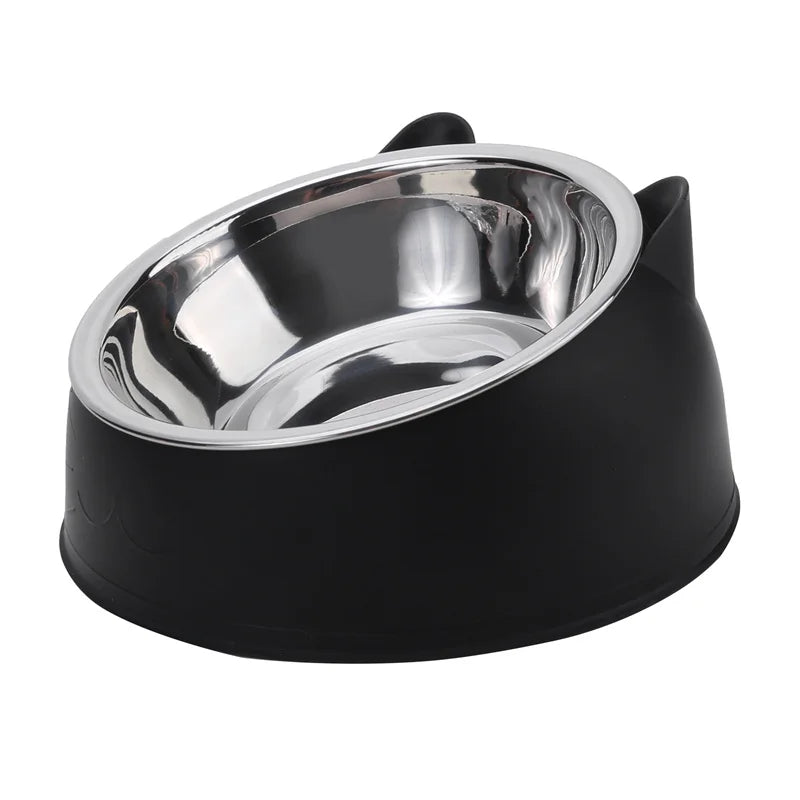 1/2/5pcs Cat Bowl. Creative Inclined Kitten Puppy Food Feeding Bowls. Stainless Steel Pet Dogs/Cats Feeders