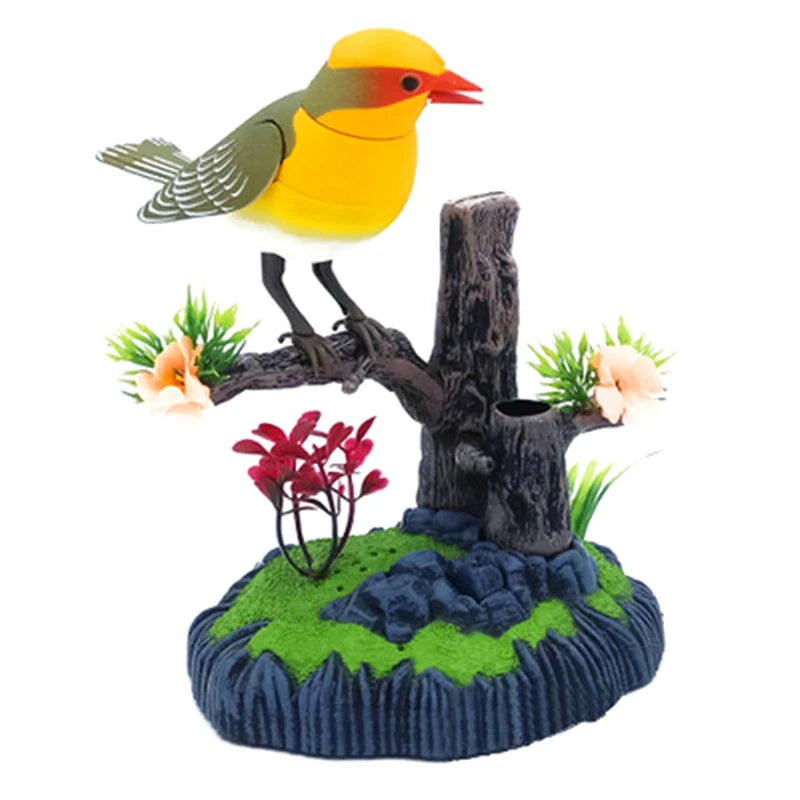 Sound Voice Control, Electric Bird Toy. Electric Simulation Induction Bird Cage toy.
