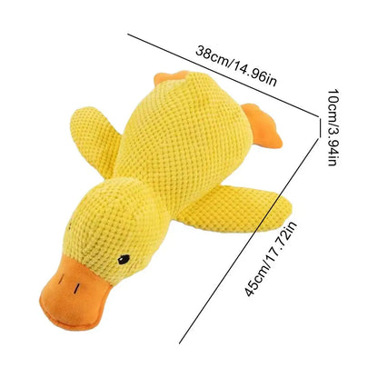 Duck dog toy, chew resistant, durable dog toy with quacking sound. teeth grinding relief. soft companion for small/large dog