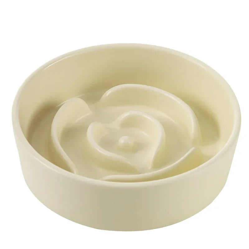 Ceramic Cat or Dog Bowl. Small and Medium-Sized Dogs. Slow Feeding, Anti-Choke Slow Food Bowl. Anti-Tumble
