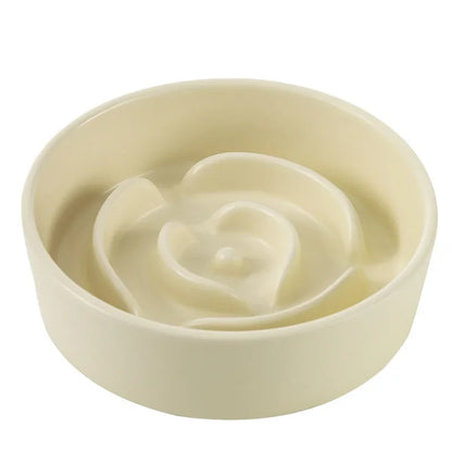 Ceramic Cat or Dog Bowl. Small and Medium-Sized Dogs. Slow Feeding, Anti-Choke Slow Food Bowl. Anti-Tumble