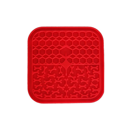 Silicone Pet Licking Mat. Cat Anti-choking With Slow Food Bowl. Puppy Bath Distracted Licking Plate.
