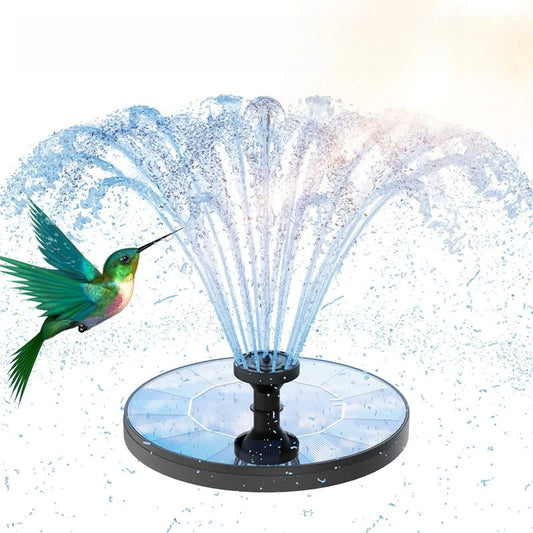 New 1W/1.5W/2.5W/3.5W Outdoor Solar Fountain, Water Pump Bird Bath Fountain with 6 Nozzles Suitable for Courtyard Garden Pools