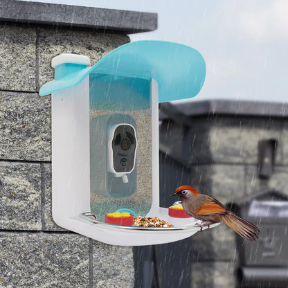 Smart Bird Feeder with Camera, Bird House for Outside, Bird Auto Capture with Solar Panel. Can Attract Sparrows, Hummingbirds