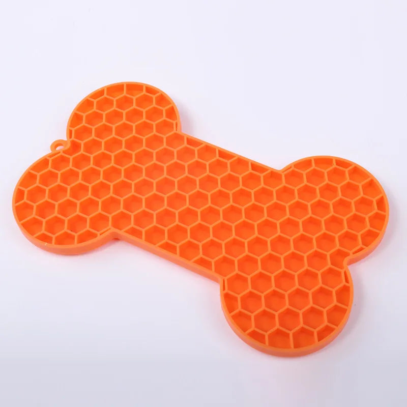 Silicone Pet Licking Mat. Cat Anti-choking With Slow Food Bowl. Puppy Bath Distracted Licking Plate.