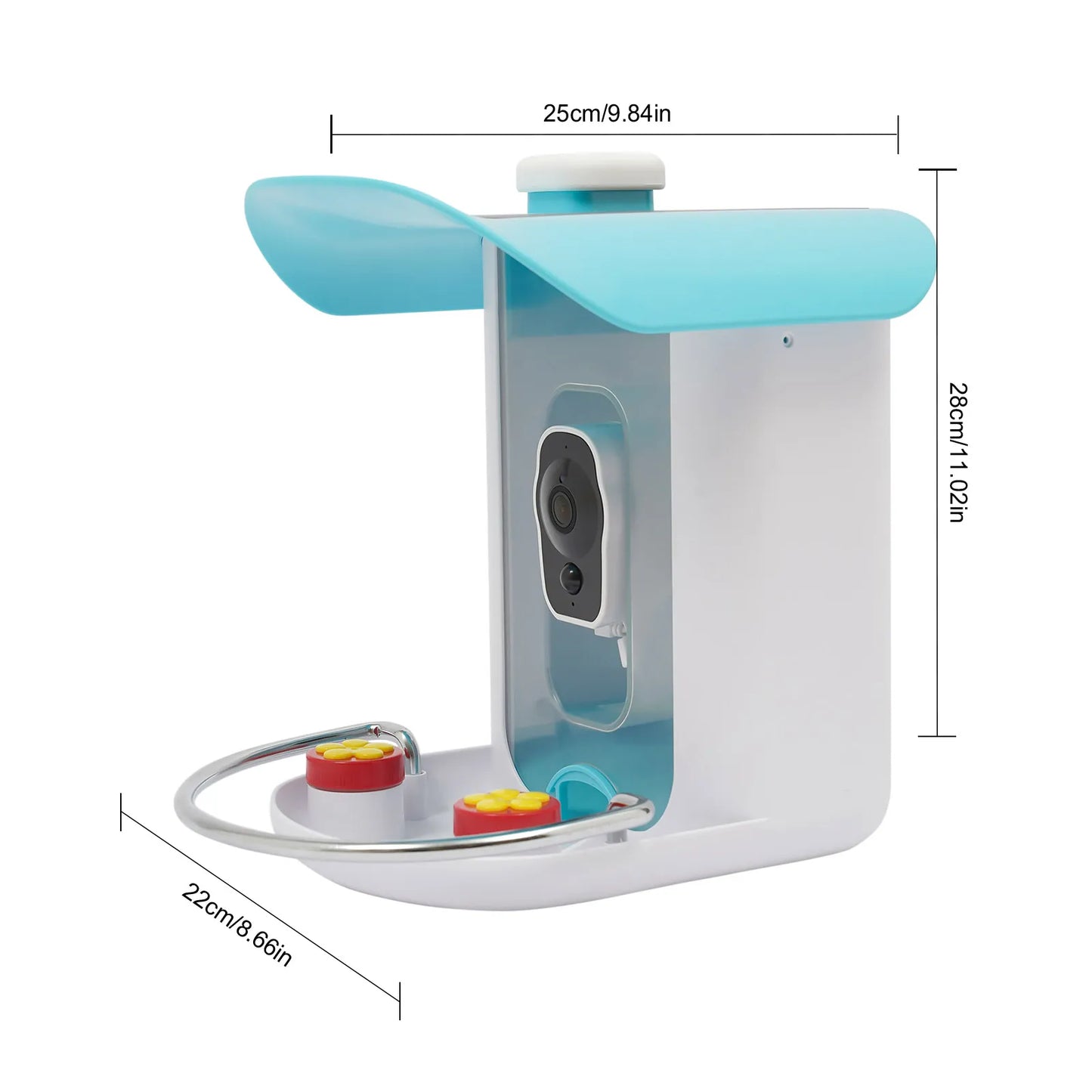 Smart Bird Feeder with Camera, Bird House for Outside, Bird Auto Capture with Solar Panel. Can Attract Sparrows, Hummingbirds