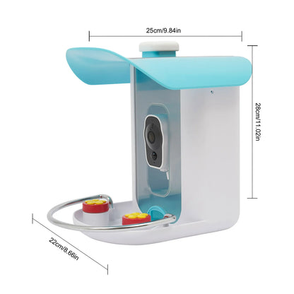 Smart Bird Feeder with Camera, Bird House for Outside, Bird Auto Capture with Solar Panel. Can Attract Sparrows, Hummingbirds