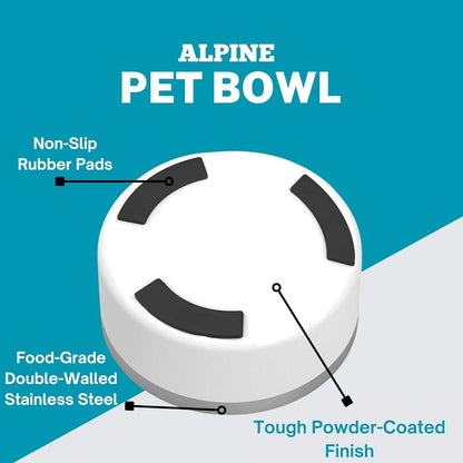 Set of 2 Stainless Steel Dog Bowls, Non-Slip Double Walled Insulated Pet Bowl for Food and Water (64 oz, Pink)