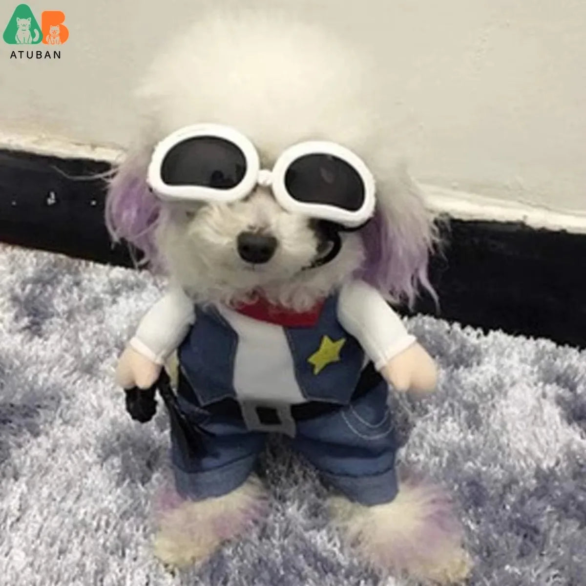 Pet Dog/Cat Halloween Costumes. West Cowboy Uniform with Hat. Funny Costume for Cats & Small Dogs