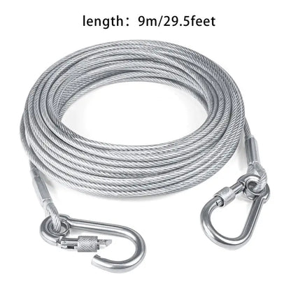 Double-headed Dog Tie. Outside Cable Leash , traction rope with metal buckle, steel wire anti-rust training collar,Outdoor Dogs Strap