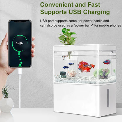 Mini 3L Desk Fish Tank 5L. Plastic Tank. Botton Filter With Water Pump.
