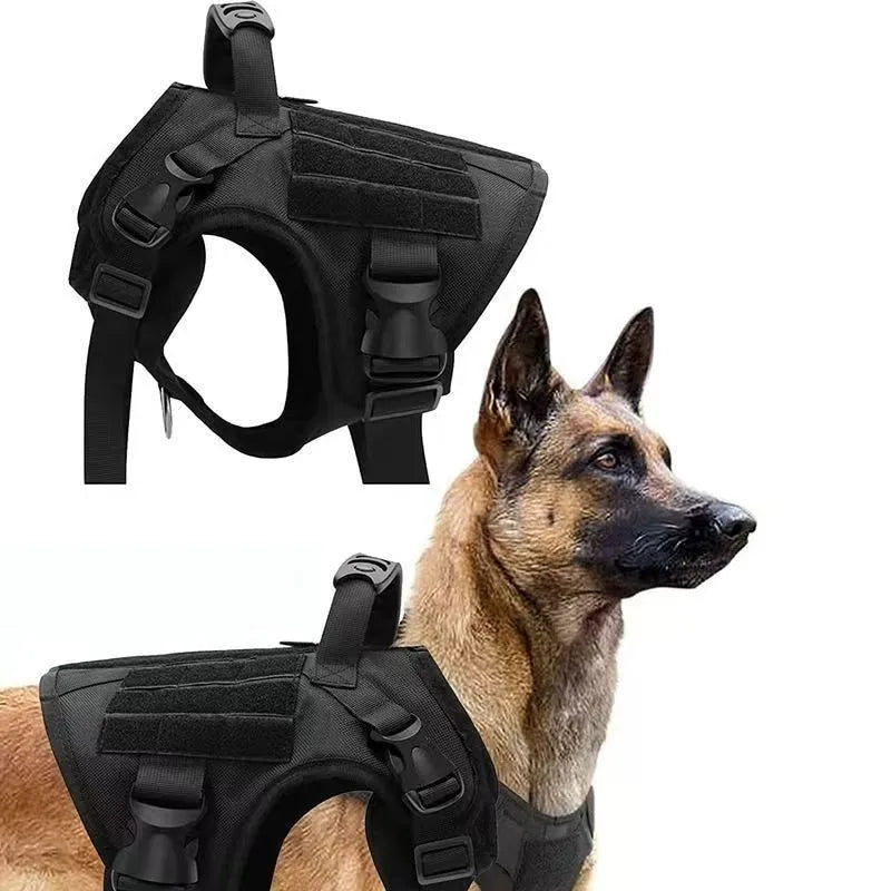 Large Dog Collar Dog Harness And Leash Set. Pet Vest Tactical. Large, Medium and Small Dogs Harnesses.